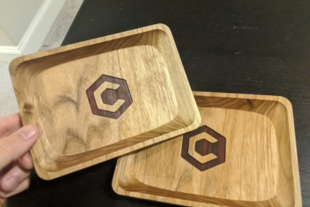 TRAY WITH LOGO