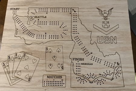 CRIBBAGE BOARD (WASHINGTON TO IDAHO)