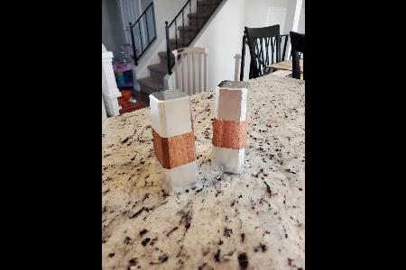 ALUMINUM AND SAPELE SALT & PEPPER SHAKERS